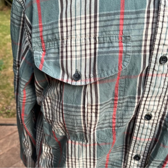 Filson Long Sleeve Shirt XL Green Pattern Check COTTON Soft - Picture 2 of 5